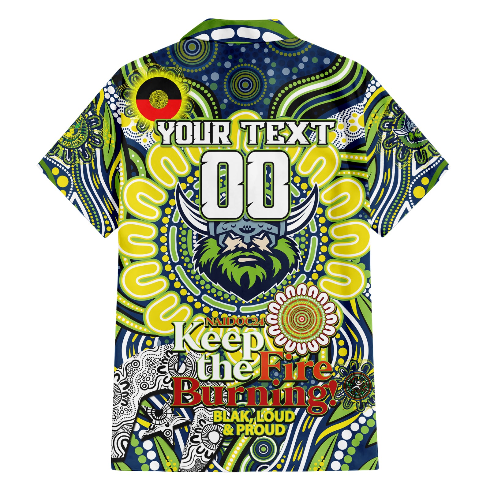 Custom NAIDOC Week 2024 Raiders Hawaiian Shirt Mascot Rugby - Vibe Hoodie Shop