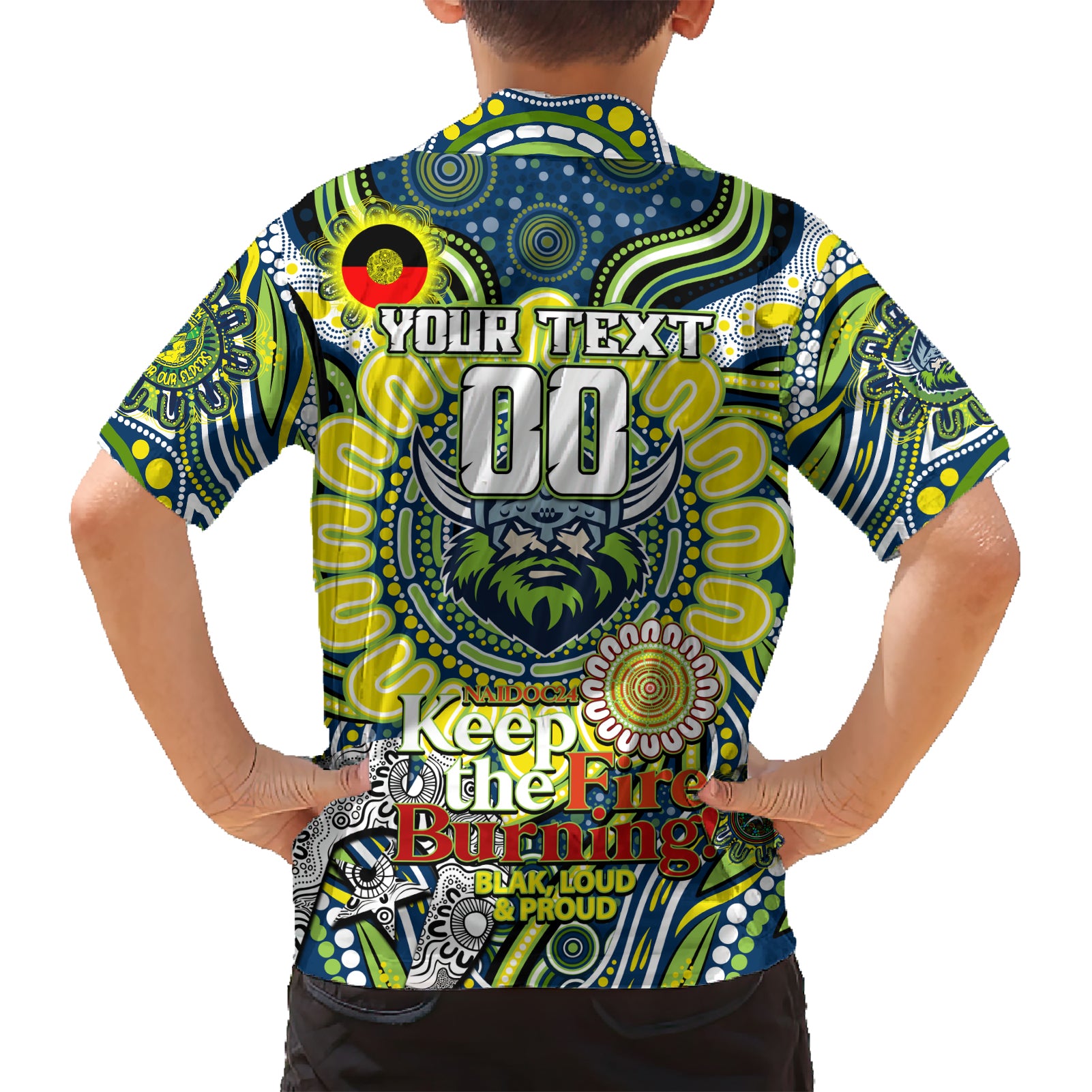 Custom NAIDOC Week 2024 Raiders Hawaiian Shirt Mascot Rugby - Vibe Hoodie Shop