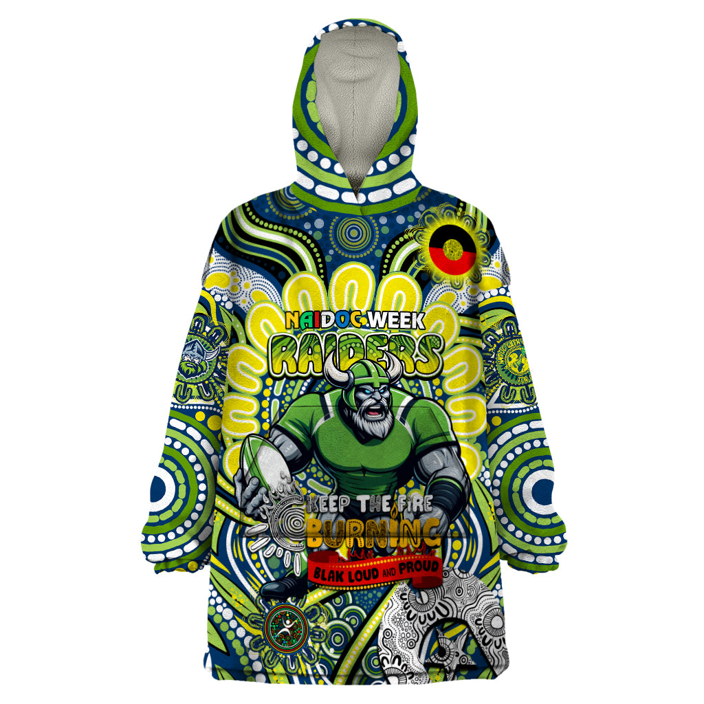 Custom NAIDOC Week 2024 Raiders Wearable Blanket Hoodie Mascot Rugby - Vibe Hoodie Shop