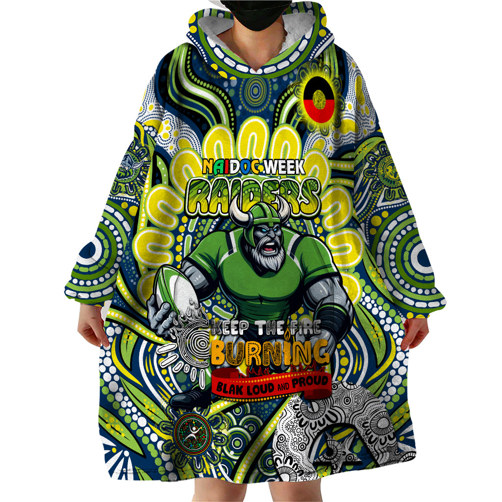 Custom NAIDOC Week 2024 Raiders Wearable Blanket Hoodie Mascot Rugby - Vibe Hoodie Shop