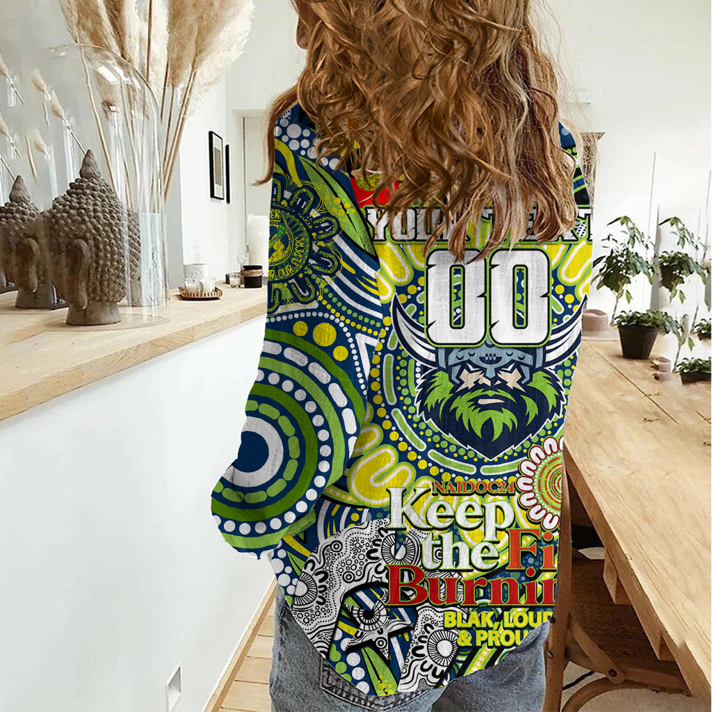 Custom NAIDOC Week 2024 Raiders Women Casual Shirt Mascot Rugby - Vibe Hoodie Shop