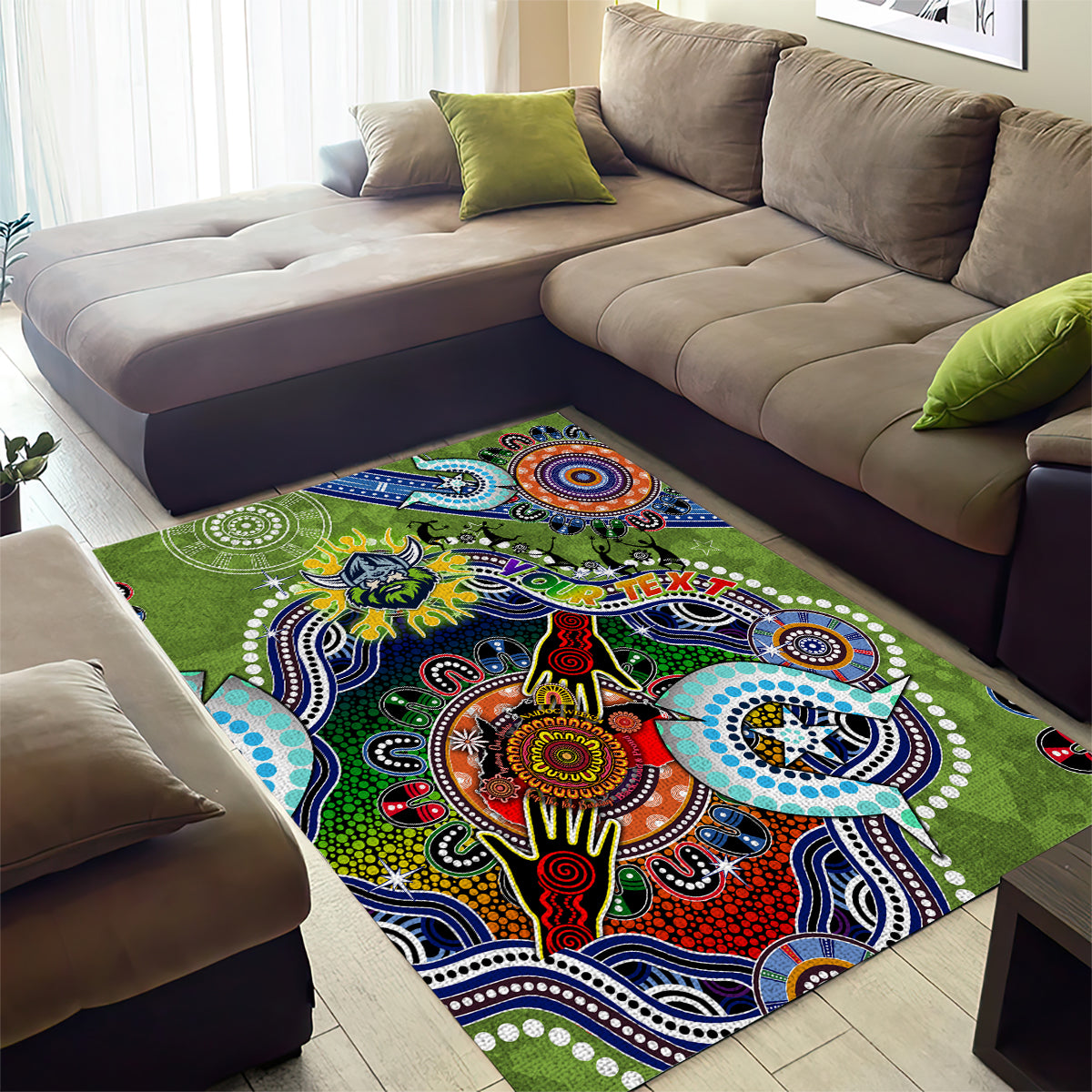 Personalised Raiders NAIDOC Week 2024 Area Rug Australia Aboriginal Dot Painting - Vibe Hoodie Shop