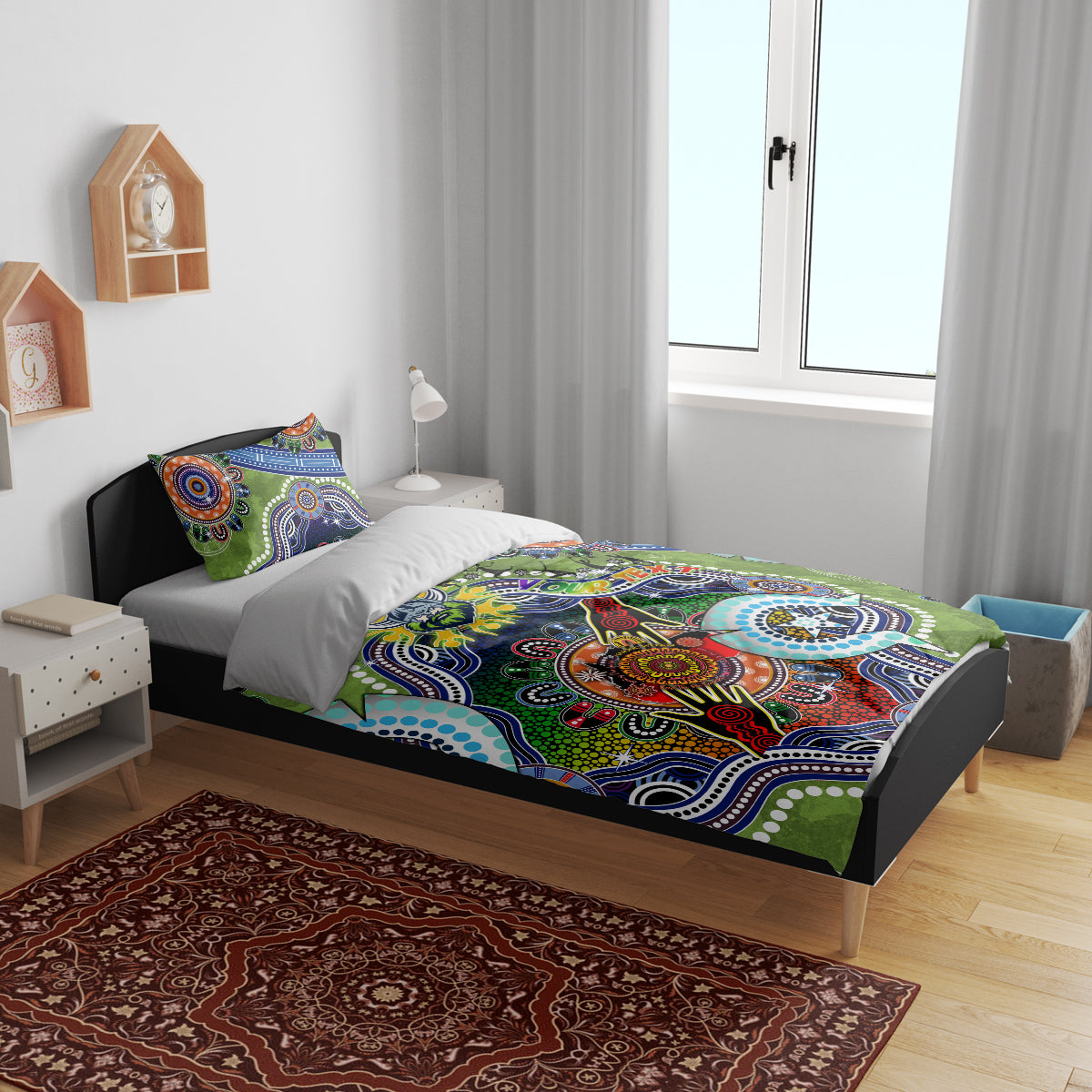 Personalised Raiders NAIDOC Week 2024 Bedding Set Australia Aboriginal Dot Painting - Vibe Hoodie Shop