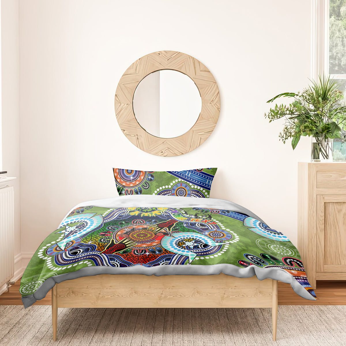 Personalised Raiders NAIDOC Week 2024 Bedding Set Australia Aboriginal Dot Painting - Vibe Hoodie Shop