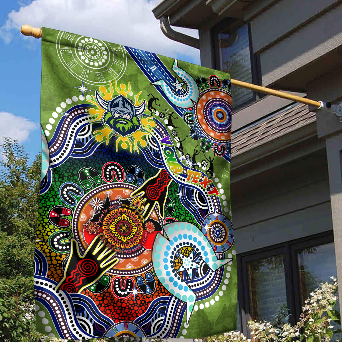 Personalised Raiders NAIDOC Week 2024 Garden Flag Australia Aboriginal Dot Painting - Vibe Hoodie Shop