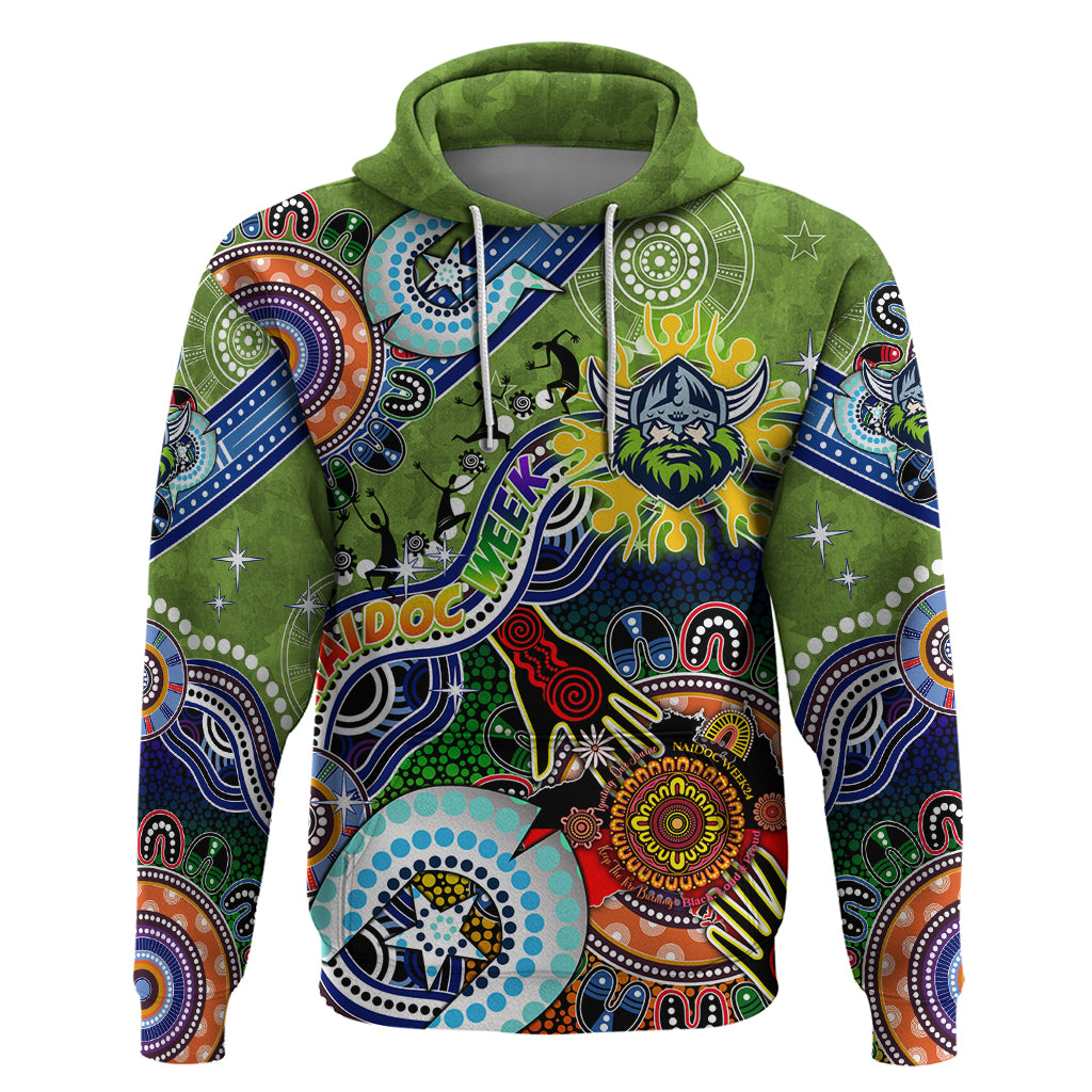 Personalised Raiders NAIDOC Week 2024 Hoodie Australia Aboriginal Dot Painting - Vibe Hoodie Shop