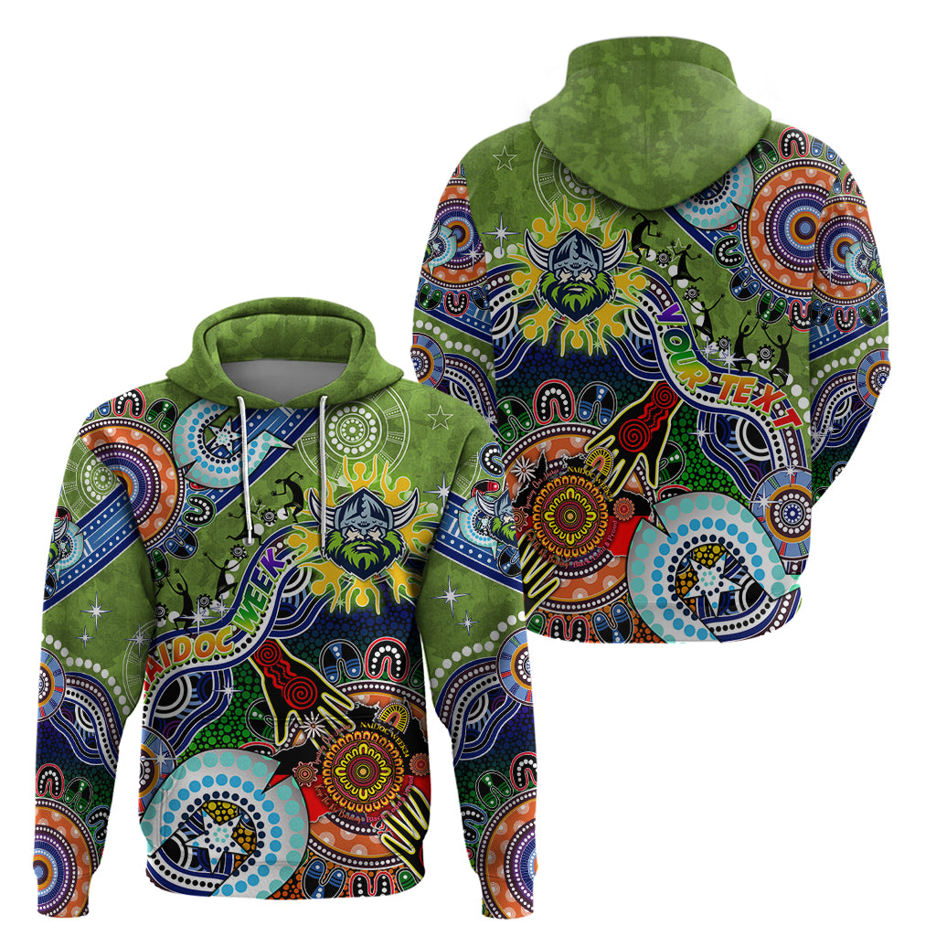 Personalised Raiders NAIDOC Week 2024 Hoodie Australia Aboriginal Dot Painting - Vibe Hoodie Shop