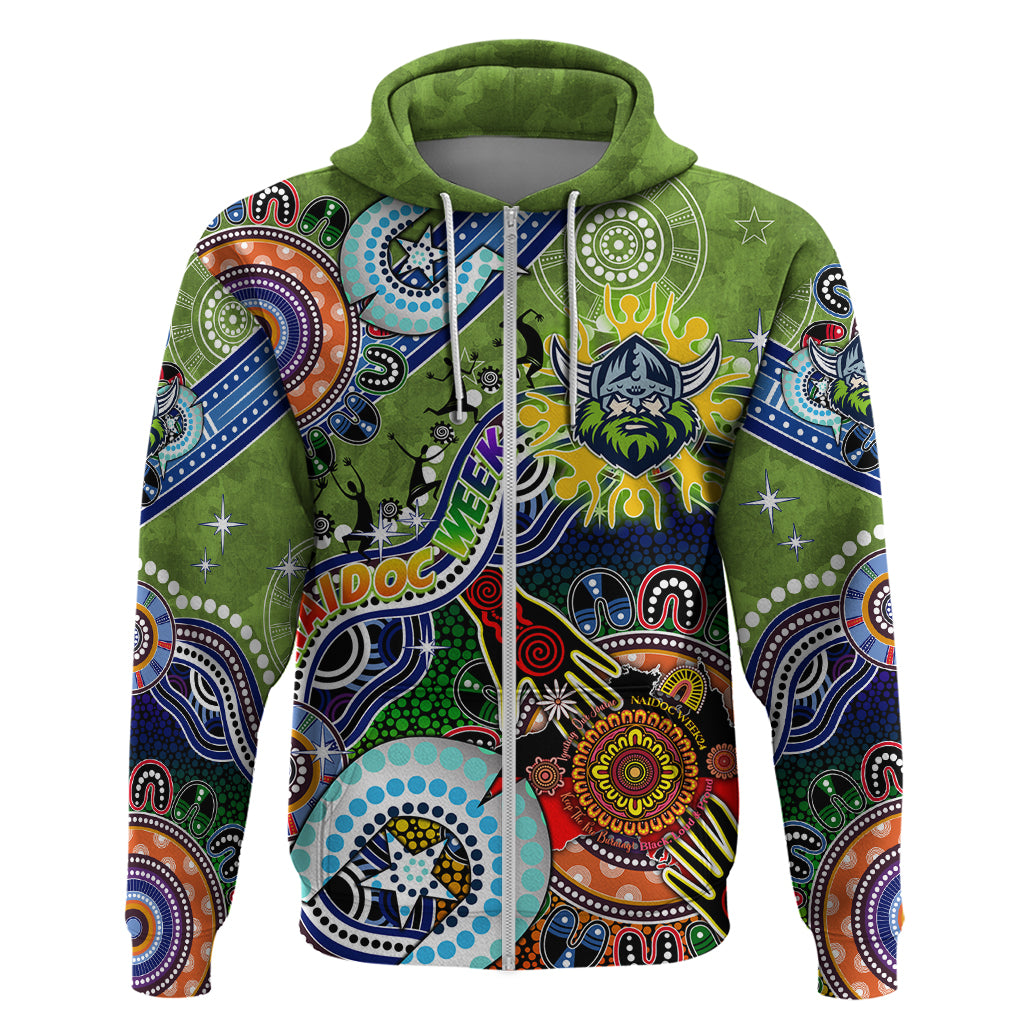 Personalised Raiders NAIDOC Week 2024 Hoodie Australia Aboriginal Dot Painting - Vibe Hoodie Shop