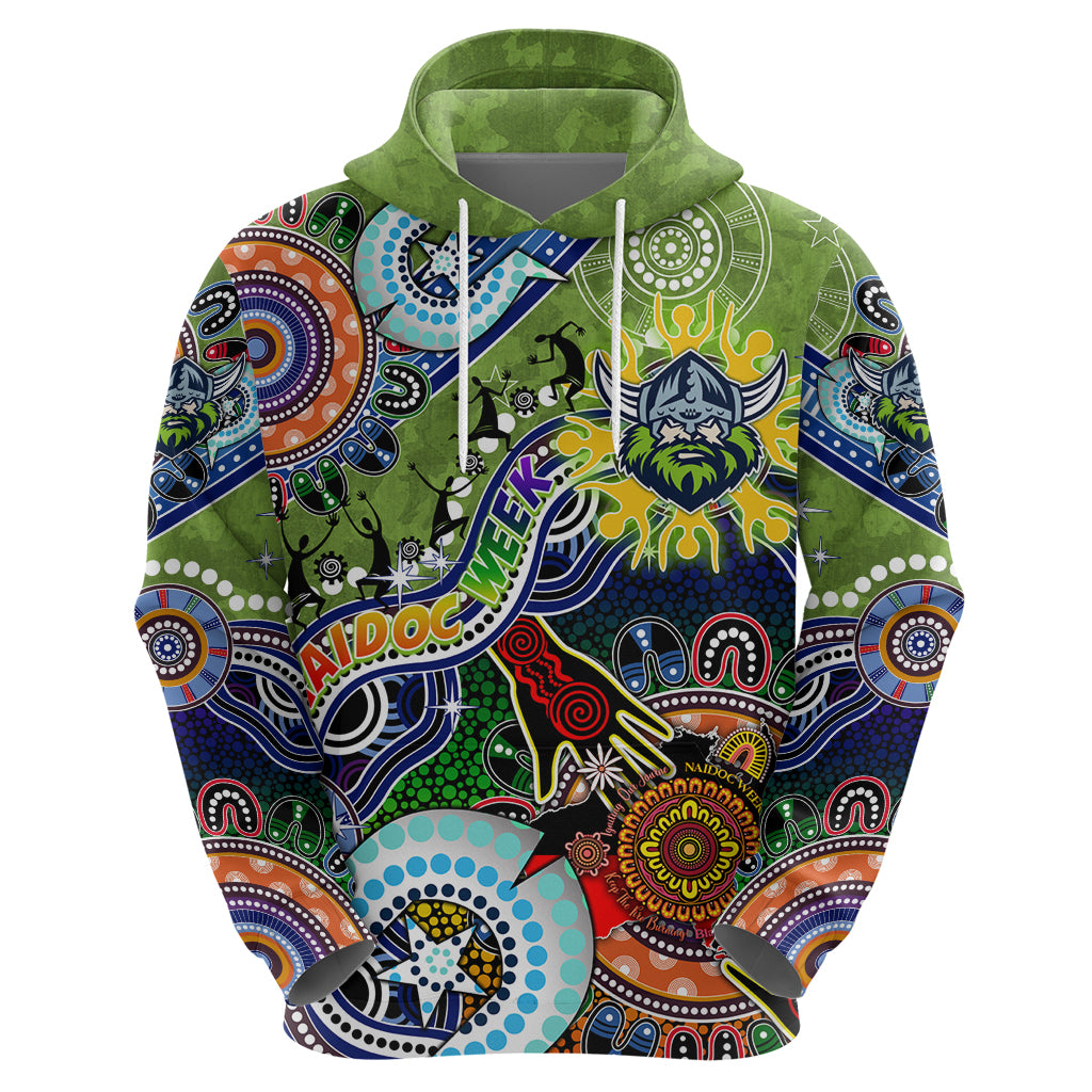 Personalised Raiders NAIDOC Week 2024 Hoodie Australia Aboriginal Dot Painting - Vibe Hoodie Shop
