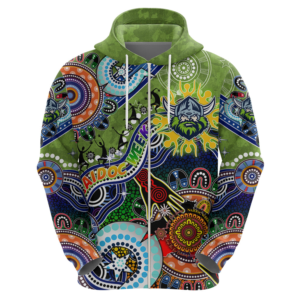 Personalised Raiders NAIDOC Week 2024 Hoodie Australia Aboriginal Dot Painting - Vibe Hoodie Shop