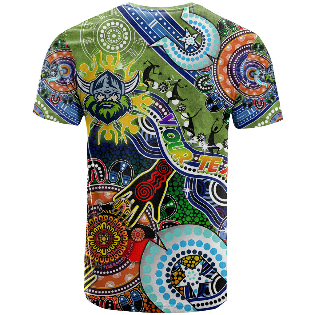 Personalised Raiders NAIDOC Week 2024 T Shirt Australia Aboriginal Dot Painting - Vibe Hoodie Shop