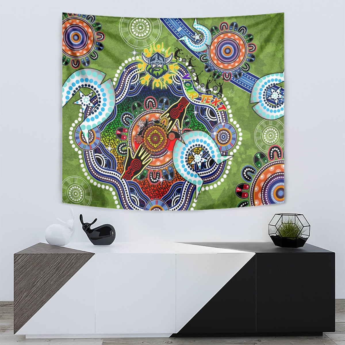 Personalised Raiders NAIDOC Week 2024 Tapestry Australia Aboriginal Dot Painting - Vibe Hoodie Shop