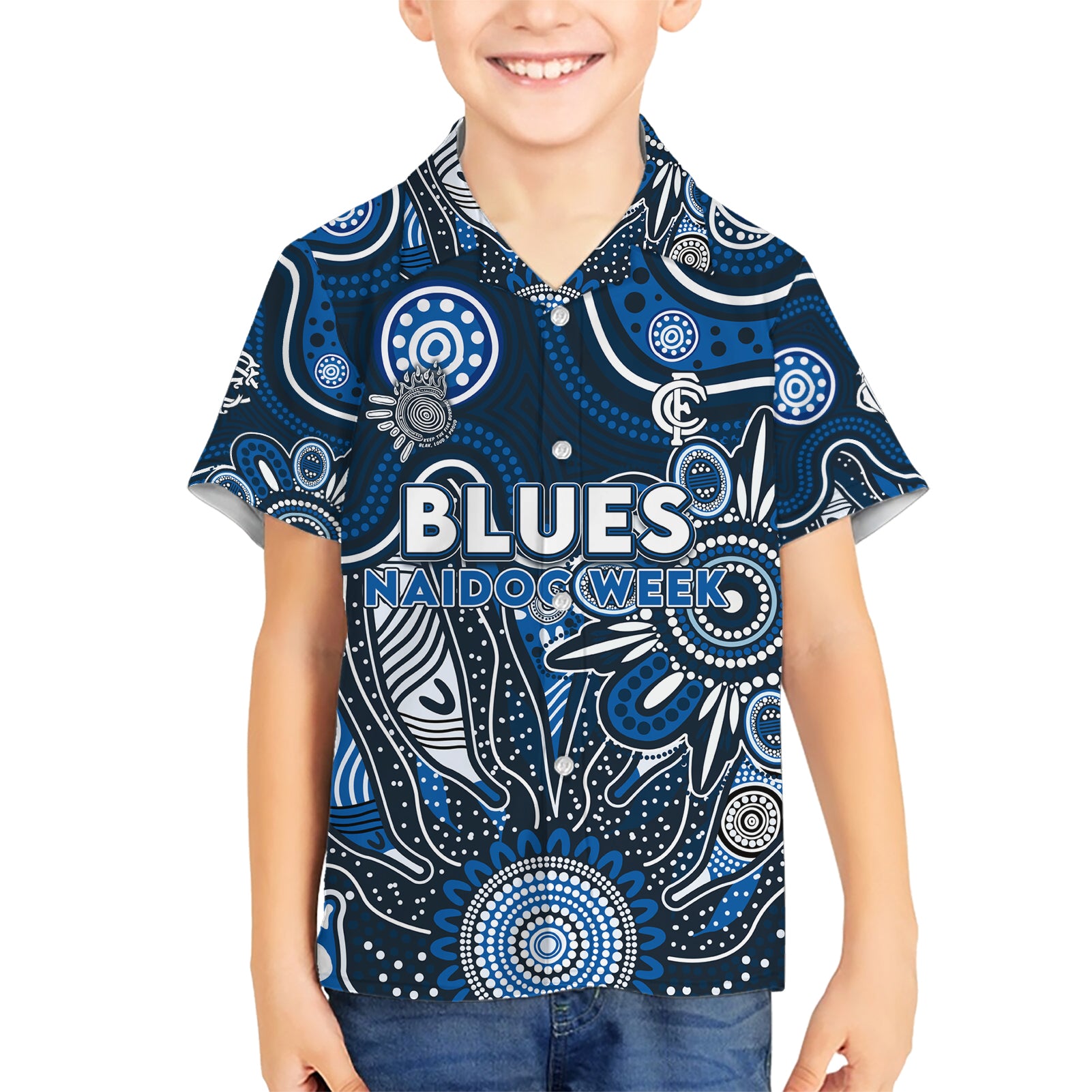 Personalised Blues NAIDOC Week 2024 Hawaiian Shirt Aussie Aboriginal Art - Vibe Hoodie Shop