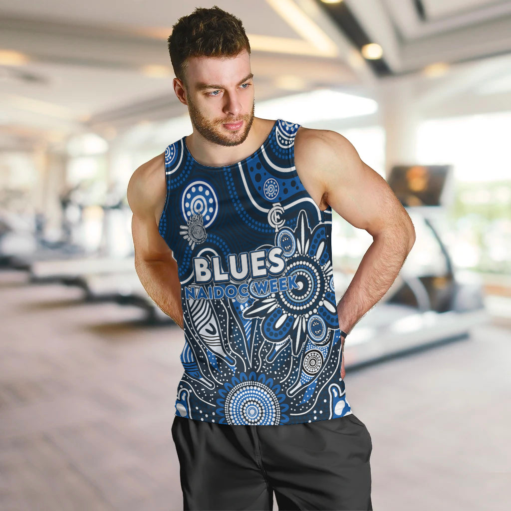 Personalised Blues NAIDOC Week 2024 Men Tank Top Aussie Aboriginal Art - Vibe Hoodie Shop