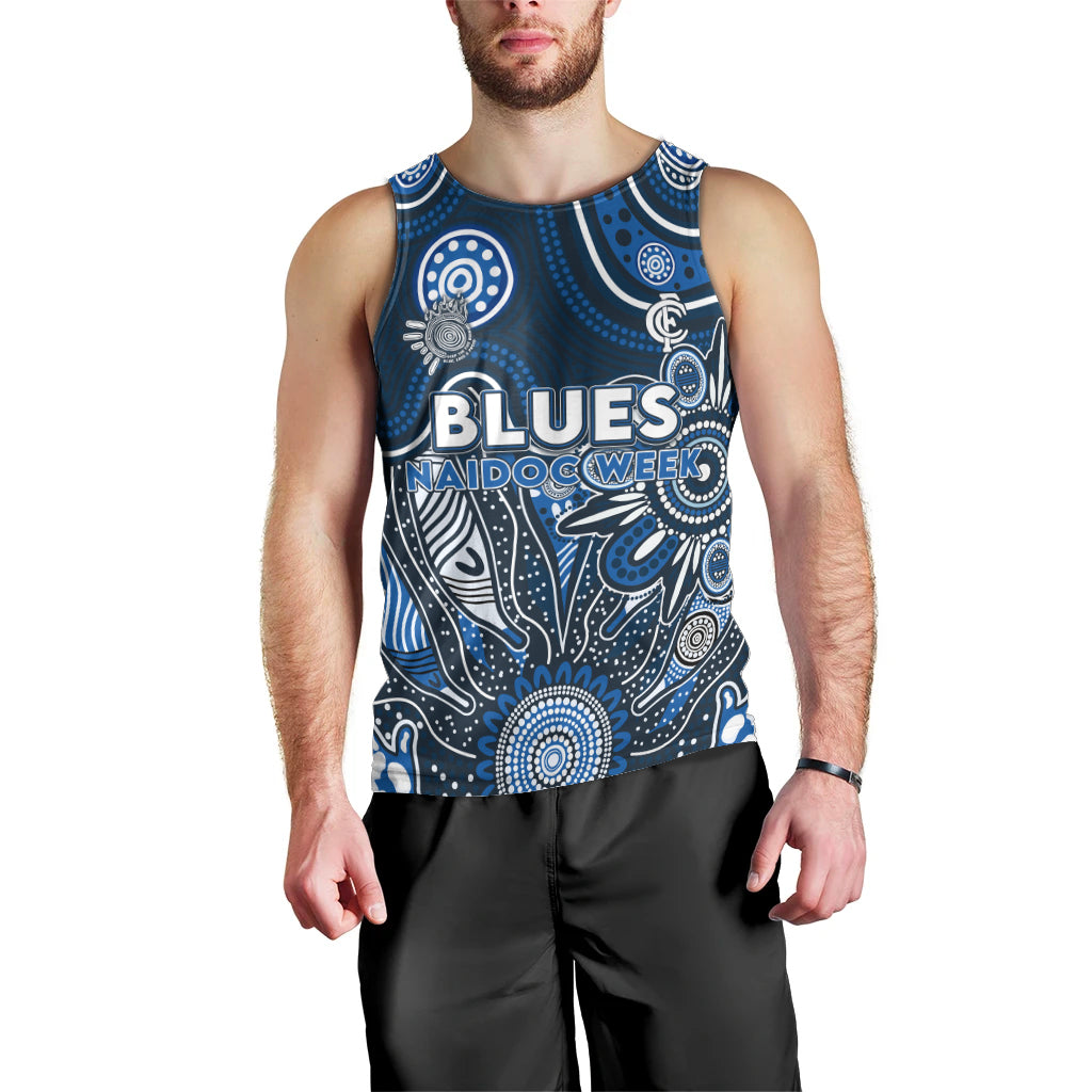 Personalised Blues NAIDOC Week 2024 Men Tank Top Aussie Aboriginal Art - Vibe Hoodie Shop