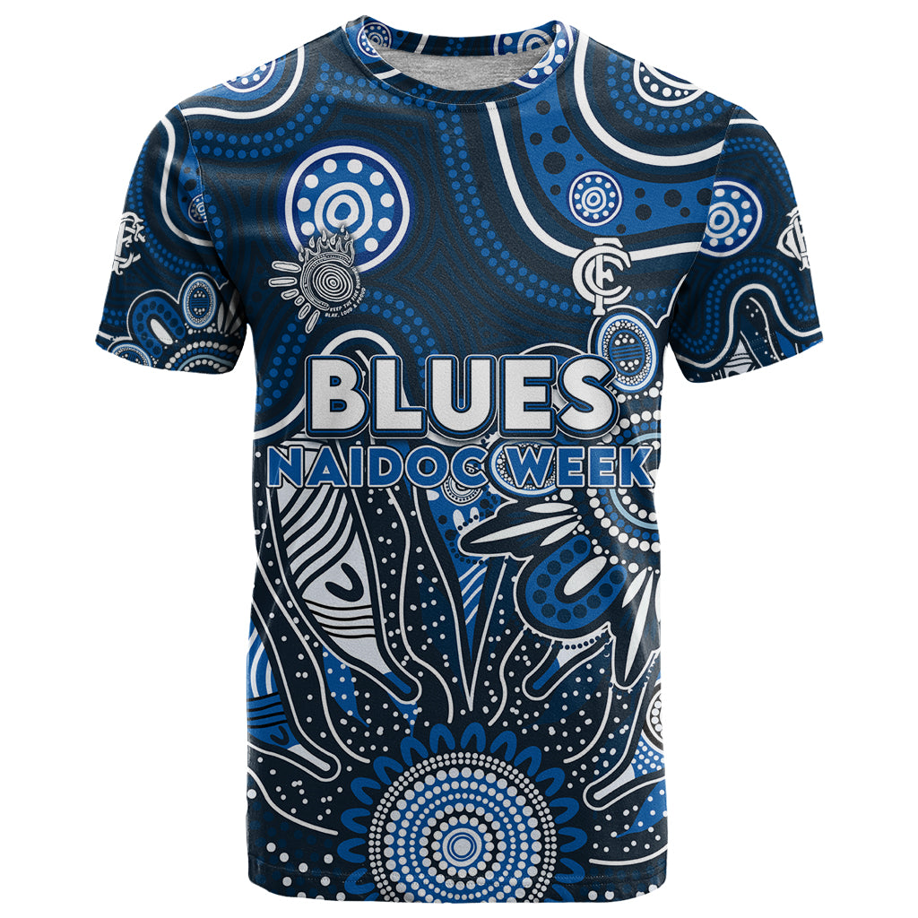 Personalised Blues NAIDOC Week 2024 T Shirt Aussie Aboriginal Art - Vibe Hoodie Shop