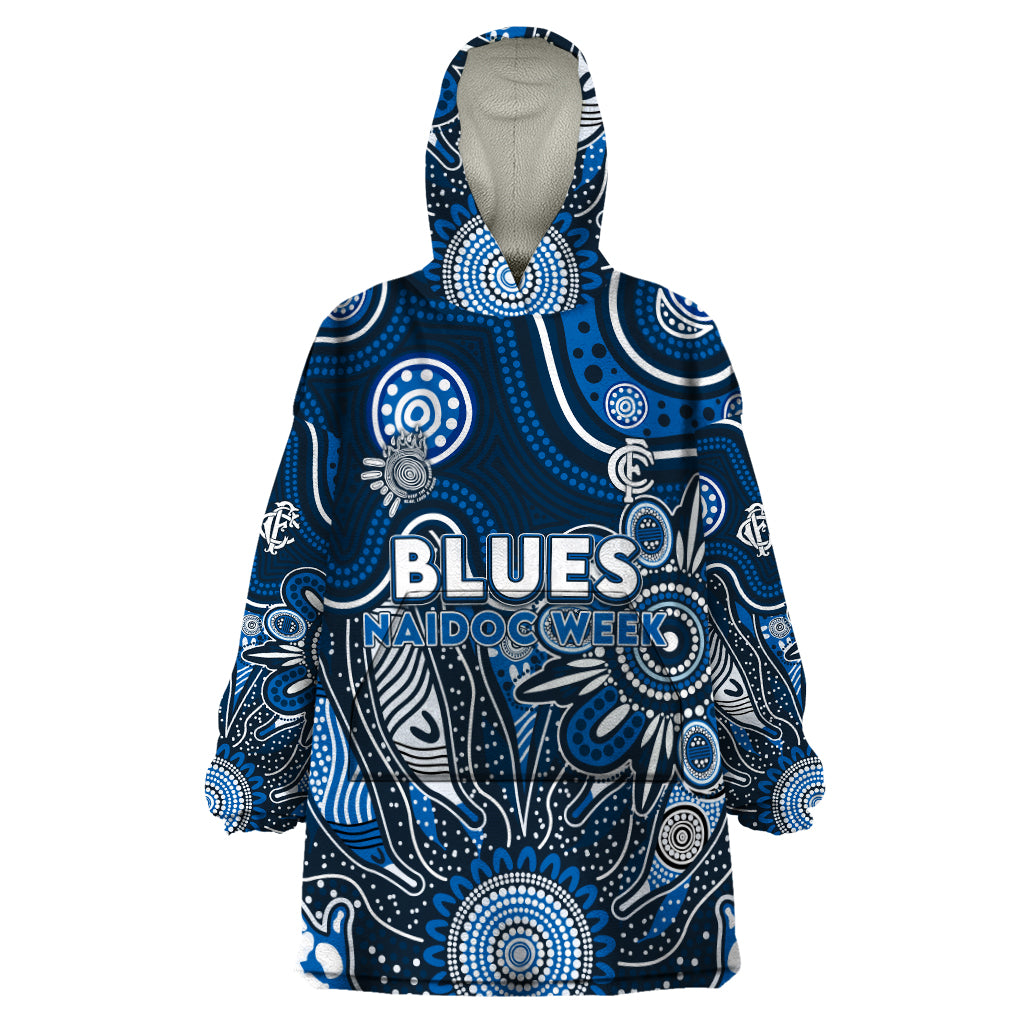 Personalised Blues NAIDOC Week 2024 Wearable Blanket Hoodie Aussie Aboriginal Art - Vibe Hoodie Shop