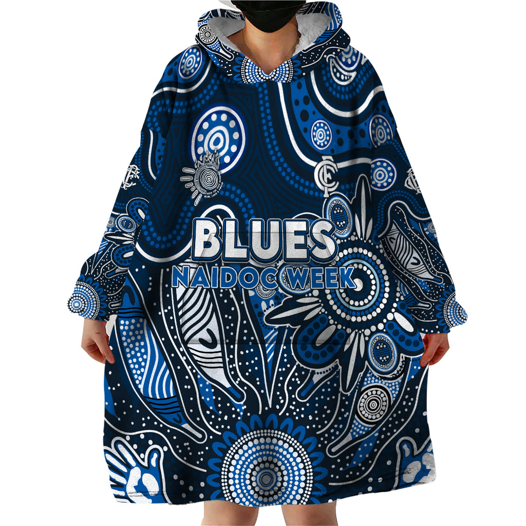 Personalised Blues NAIDOC Week 2024 Wearable Blanket Hoodie Aussie Aboriginal Art - Vibe Hoodie Shop