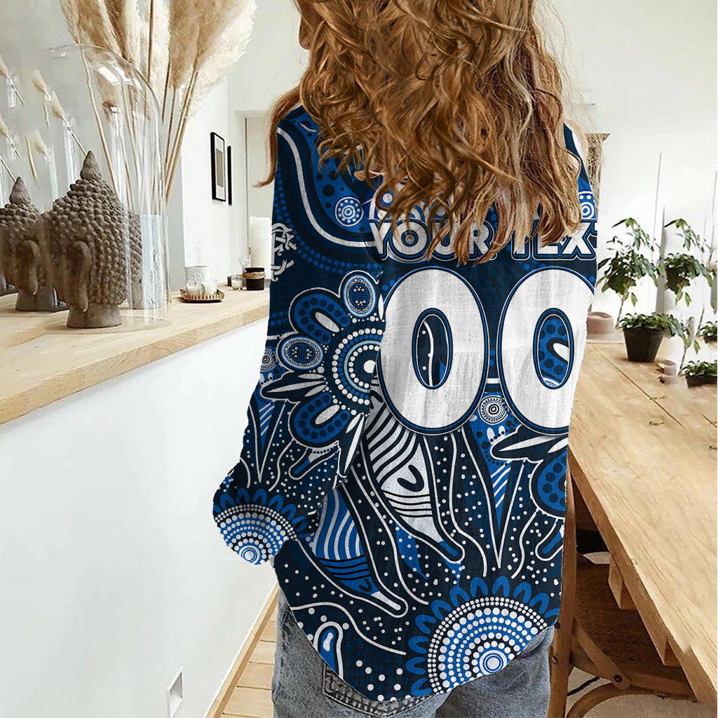 Personalised Blues NAIDOC Week 2024 Women Casual Shirt Aussie Aboriginal Art - Vibe Hoodie Shop