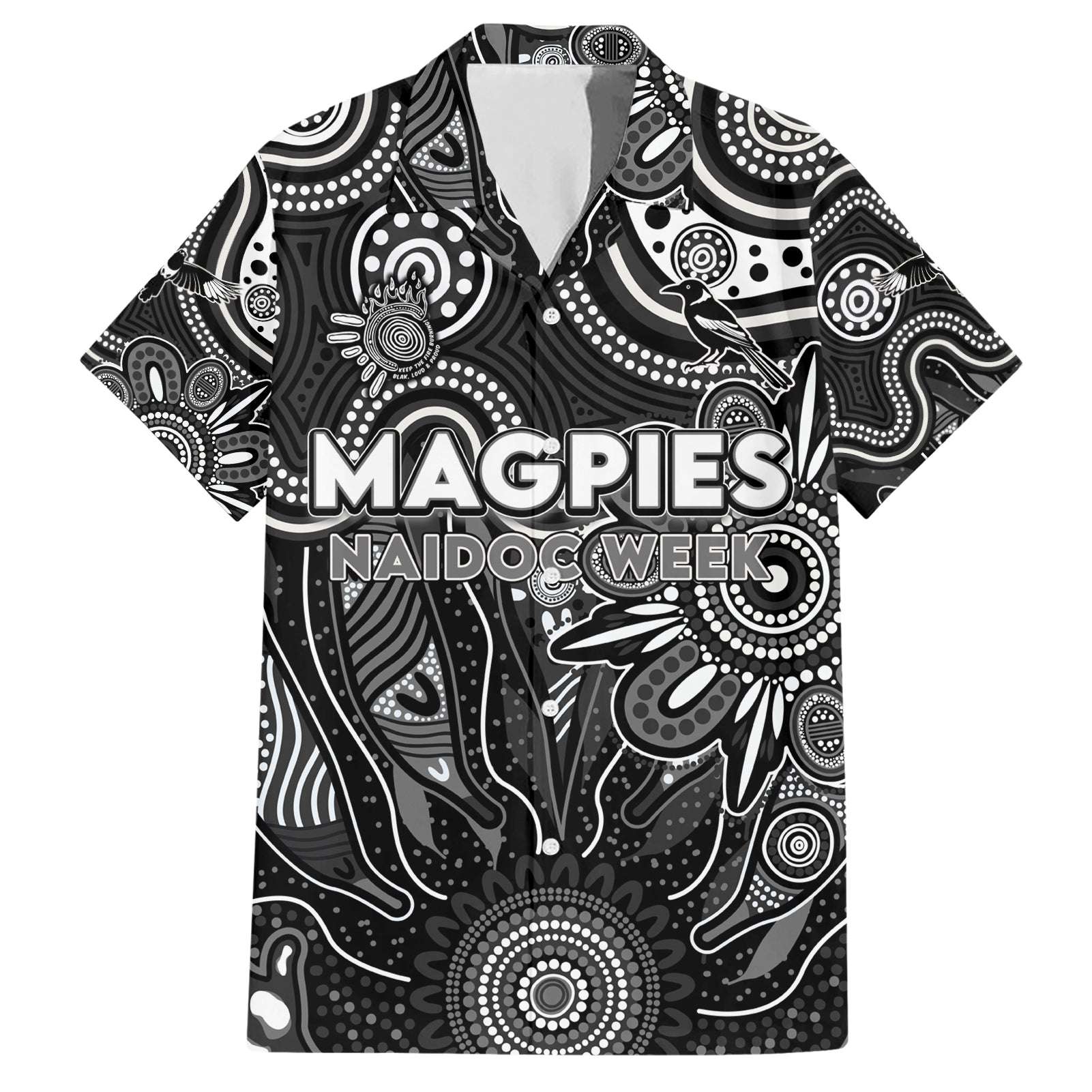 Personalised Magpies NAIDOC Week 2024 Hawaiian Shirt Aussie Aboriginal Art - Vibe Hoodie Shop