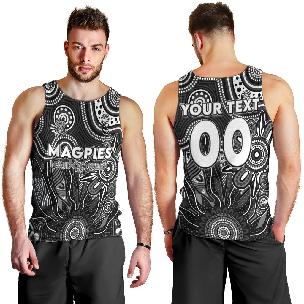 Personalised Magpies NAIDOC Week 2024 Men Tank Top Aussie Aboriginal Art - Vibe Hoodie Shop
