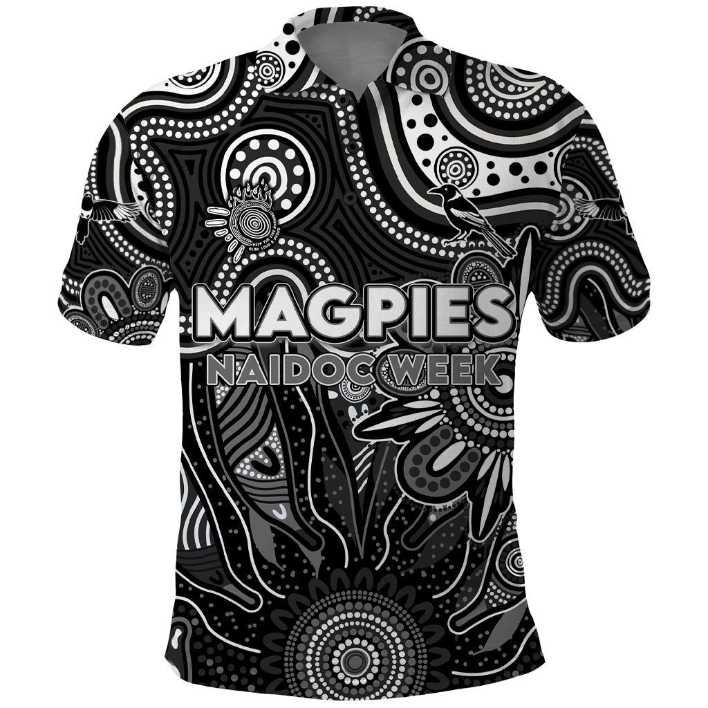 Personalised Magpies NAIDOC Week 2024 Polo Shirt Aussie Aboriginal Art - Vibe Hoodie Shop