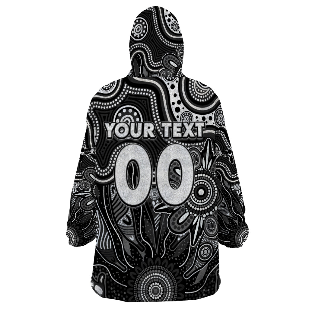 Personalised Magpies NAIDOC Week 2024 Wearable Blanket Hoodie Aussie Aboriginal Art - Vibe Hoodie Shop