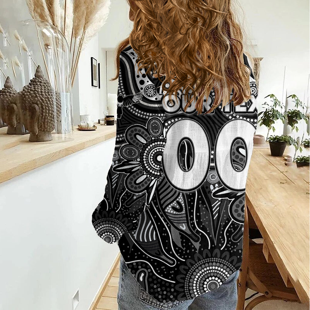 Personalised Magpies NAIDOC Week 2024 Women Casual Shirt Aussie Aboriginal Art - Vibe Hoodie Shop
