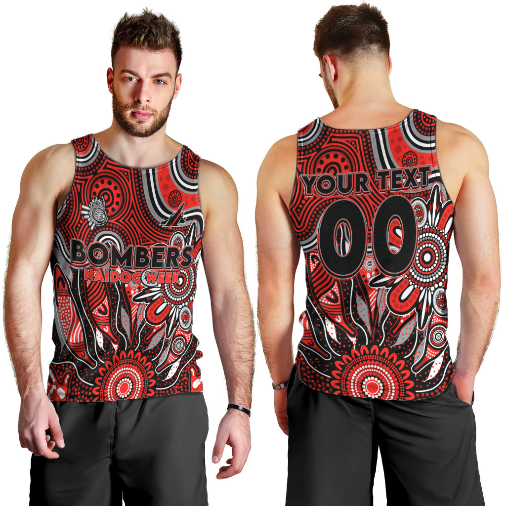 Personalised Bombers NAIDOC Week 2024 Men Tank Top Aussie Aboriginal Art - Vibe Hoodie Shop