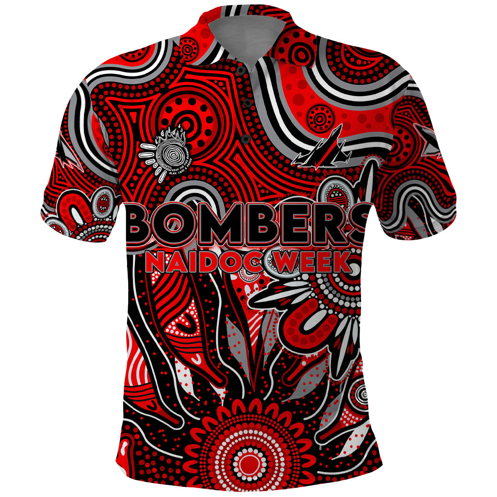 Personalised Bombers NAIDOC Week 2024 Polo Shirt Aussie Aboriginal Art - Vibe Hoodie Shop