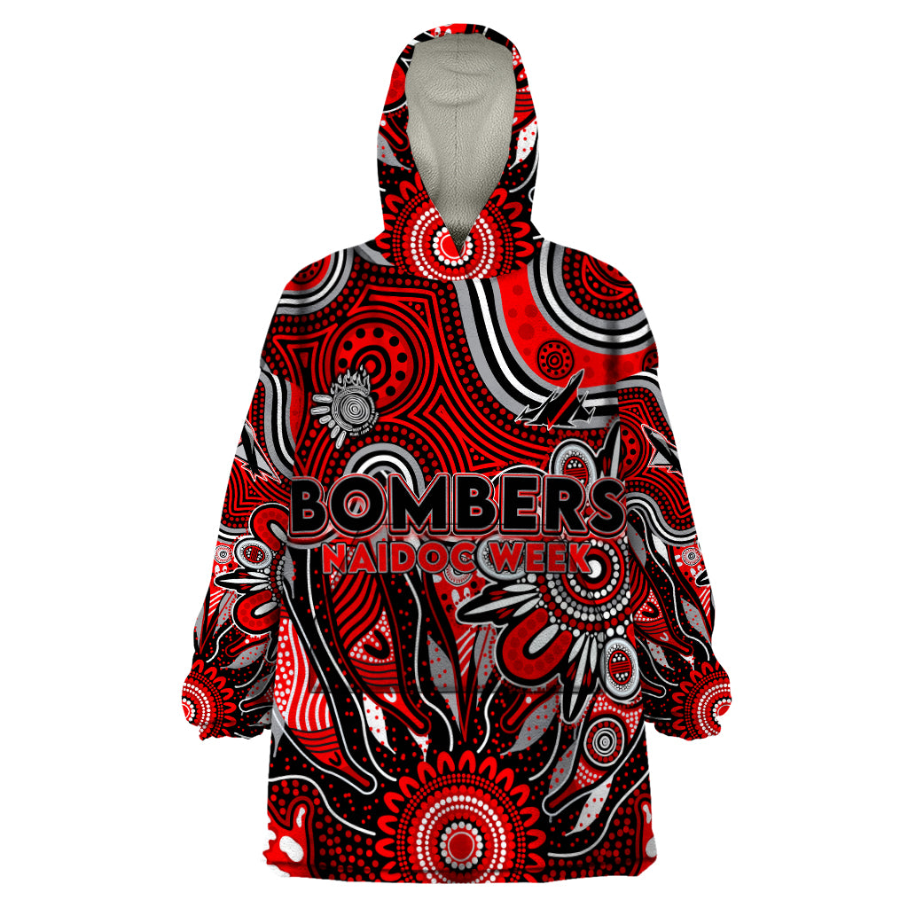 Personalised Bombers NAIDOC Week 2024 Wearable Blanket Hoodie Aussie Aboriginal Art - Vibe Hoodie Shop