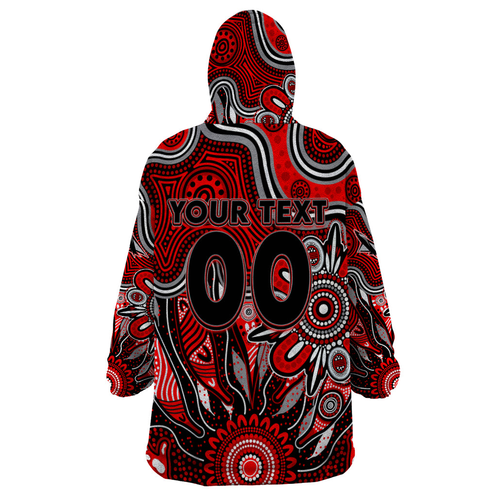 Personalised Bombers NAIDOC Week 2024 Wearable Blanket Hoodie Aussie Aboriginal Art - Vibe Hoodie Shop