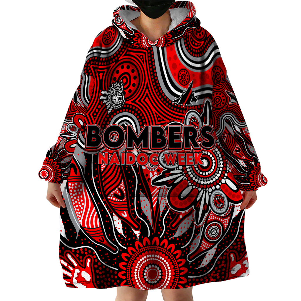 Personalised Bombers NAIDOC Week 2024 Wearable Blanket Hoodie Aussie Aboriginal Art - Vibe Hoodie Shop