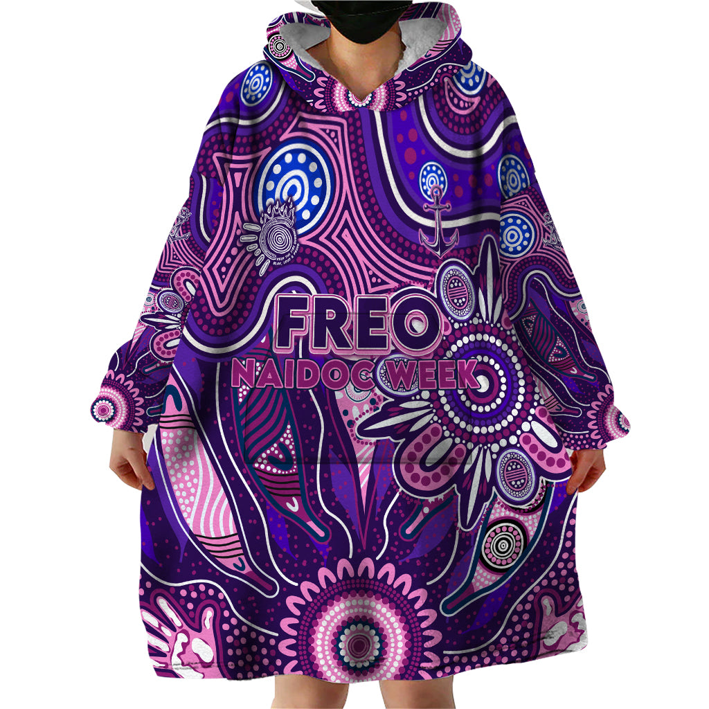 Personalised Freo NAIDOC Week 2024 Wearable Blanket Hoodie Aussie Aboriginal Art - Vibe Hoodie Shop