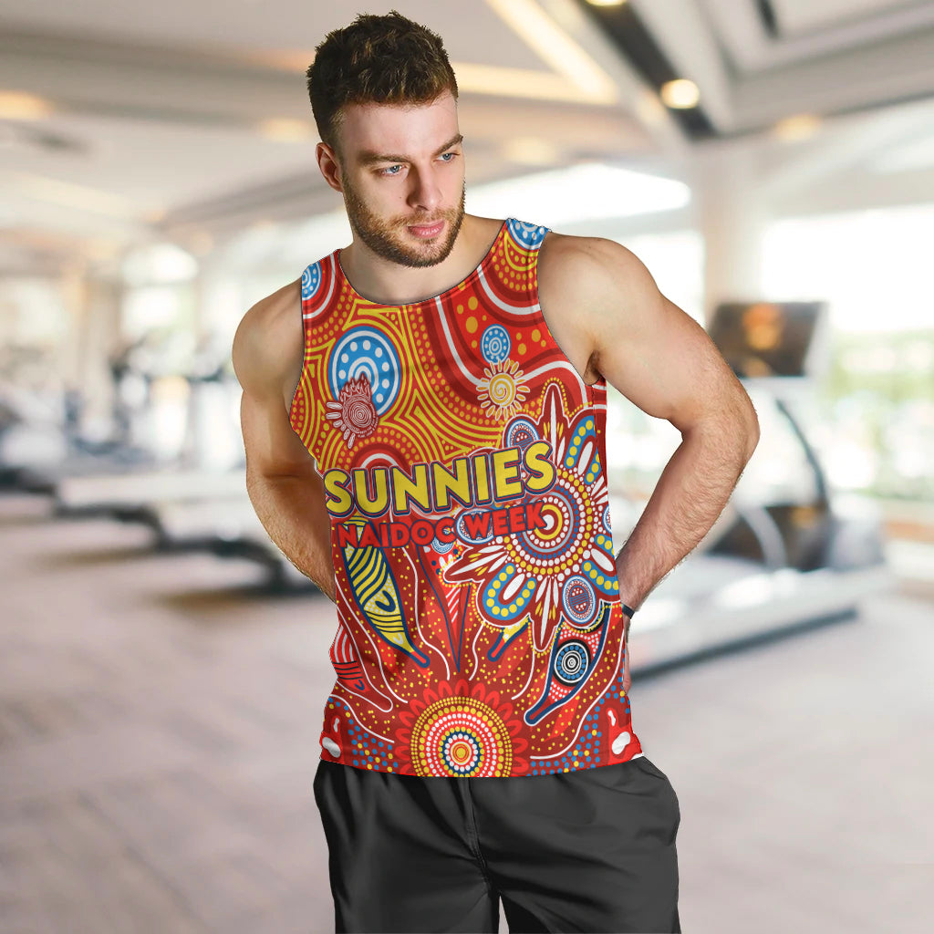 Personalised Sunnies NAIDOC Week 2024 Men Tank Top Aussie Aboriginal Art - Vibe Hoodie Shop