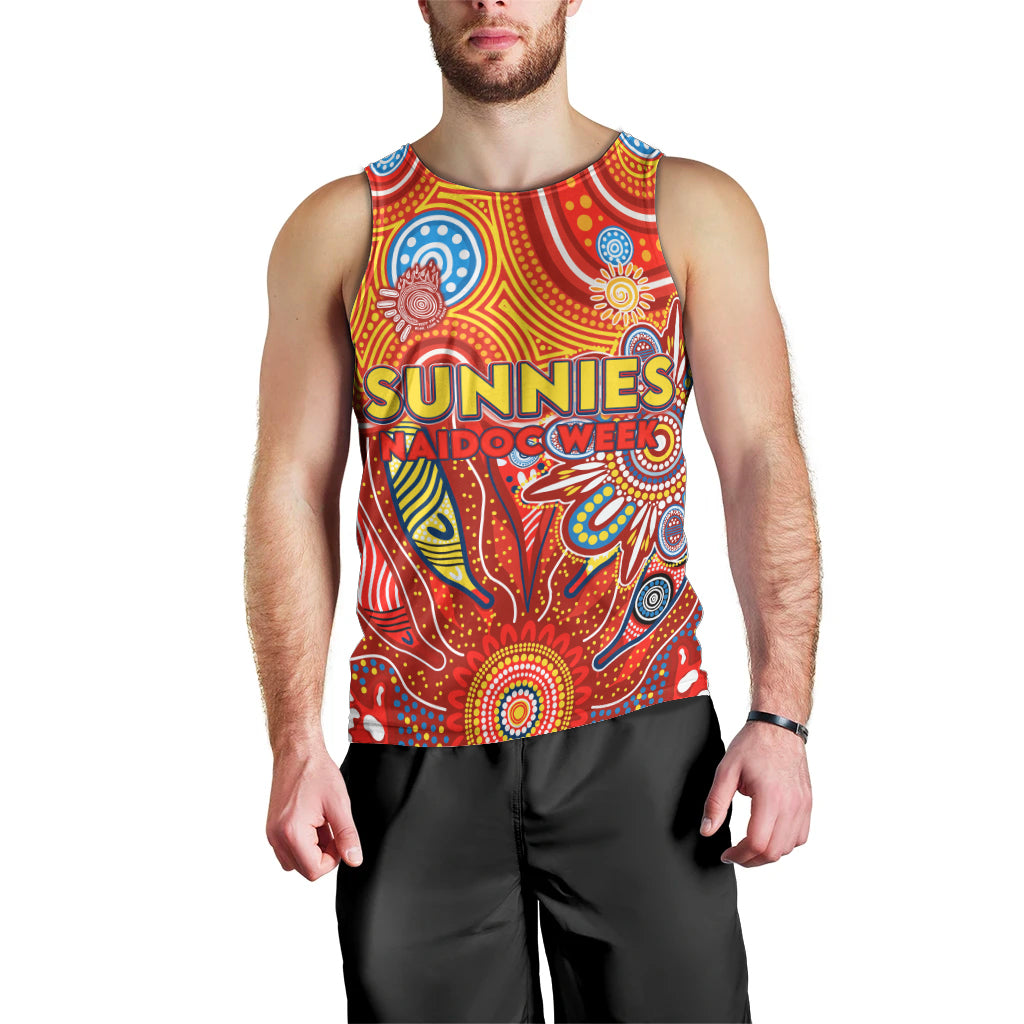 Personalised Sunnies NAIDOC Week 2024 Men Tank Top Aussie Aboriginal Art - Vibe Hoodie Shop