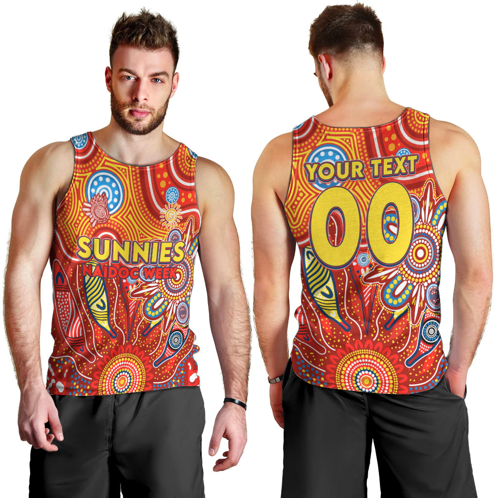 Personalised Sunnies NAIDOC Week 2024 Men Tank Top Aussie Aboriginal Art - Vibe Hoodie Shop