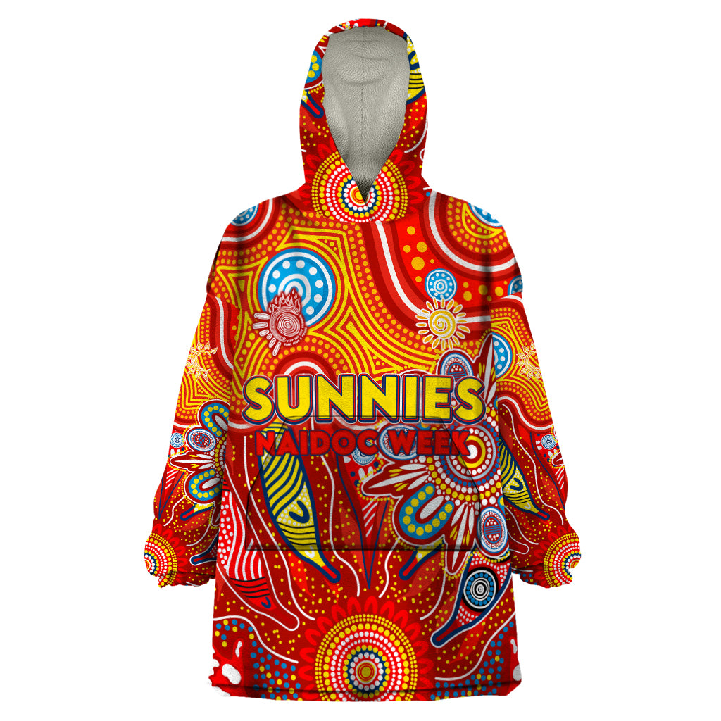 Personalised Sunnies NAIDOC Week 2024 Wearable Blanket Hoodie Aussie Aboriginal Art - Vibe Hoodie Shop