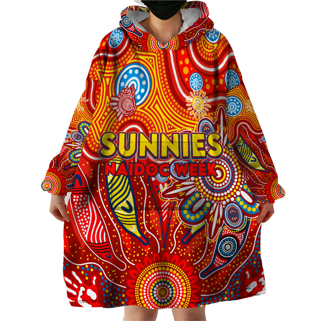 Personalised Sunnies NAIDOC Week 2024 Wearable Blanket Hoodie Aussie Aboriginal Art - Vibe Hoodie Shop