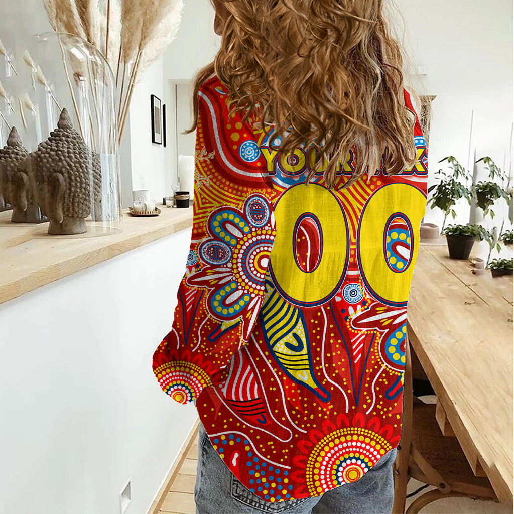 Personalised Sunnies NAIDOC Week 2024 Women Casual Shirt Aussie Aboriginal Art - Vibe Hoodie Shop