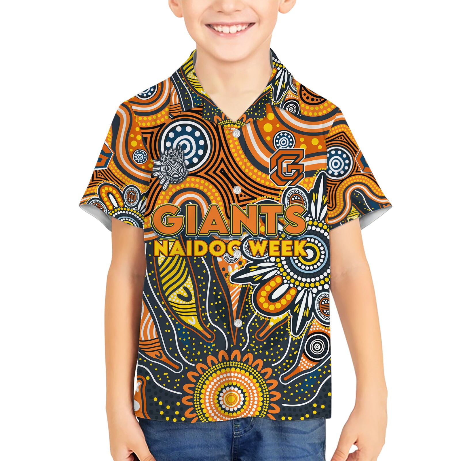 Personalised Giants NAIDOC Week 2024 Hawaiian Shirt Aussie Aboriginal Art - Vibe Hoodie Shop