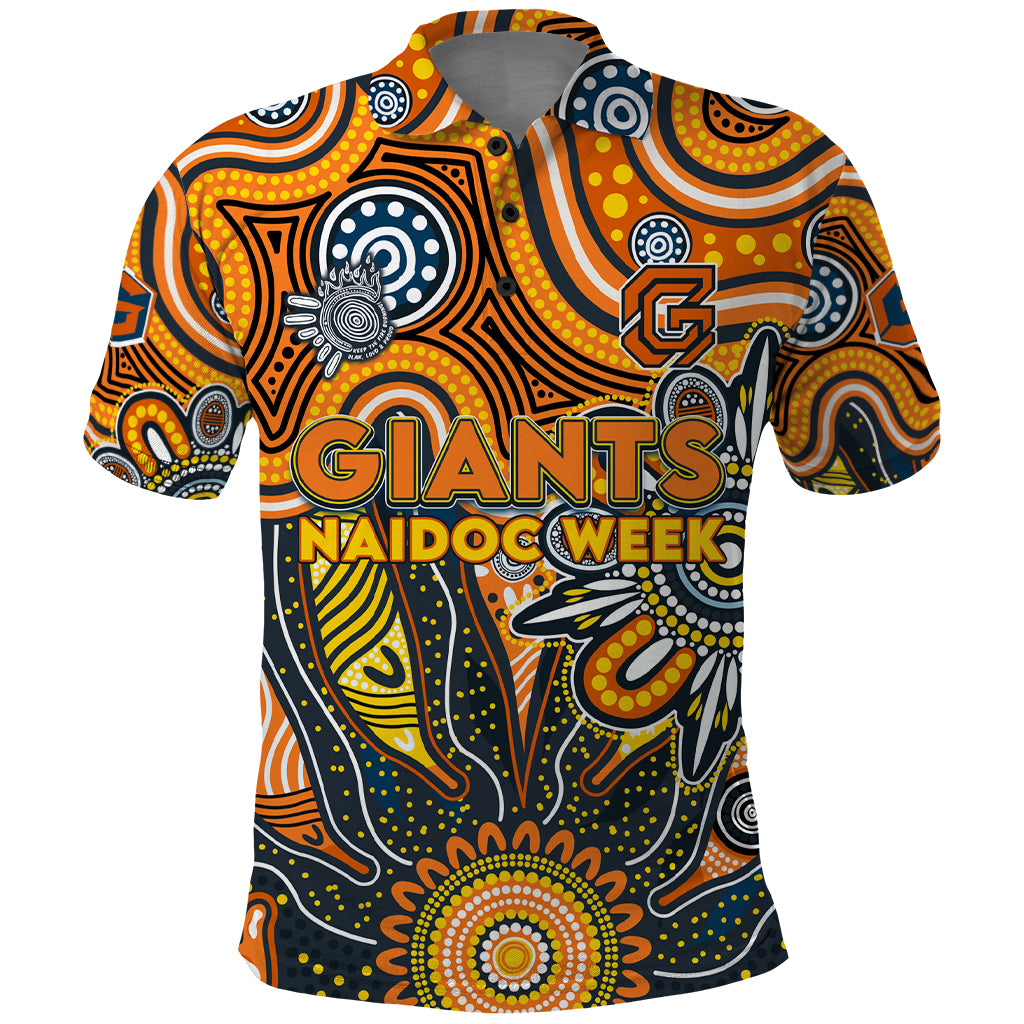 Personalised Giants NAIDOC Week 2024 Polo Shirt Aussie Aboriginal Art - Vibe Hoodie Shop