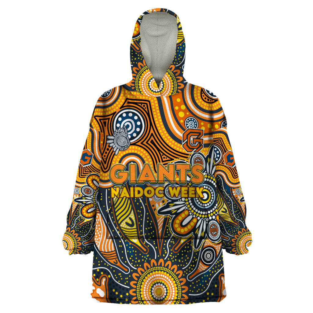 Personalised Giants NAIDOC Week 2024 Wearable Blanket Hoodie Aussie Aboriginal Art - Vibe Hoodie Shop