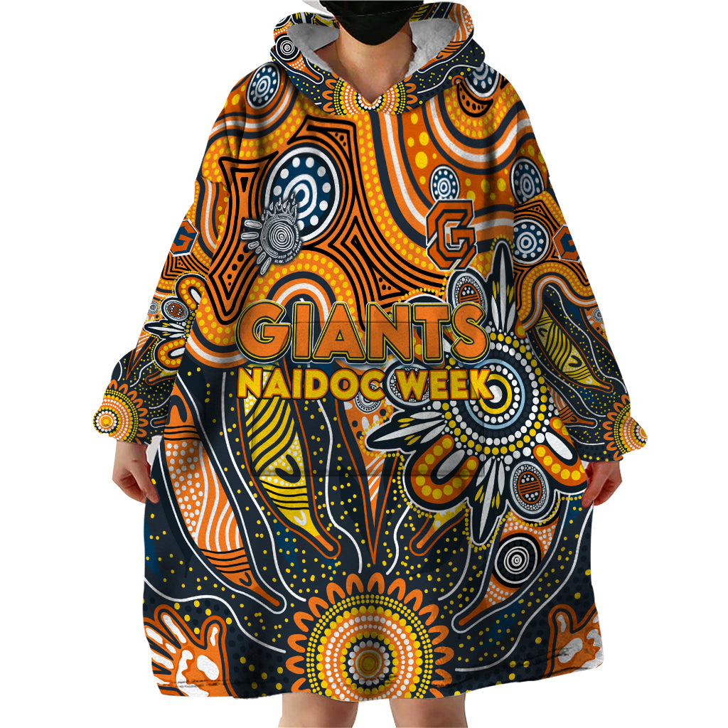 Personalised Giants NAIDOC Week 2024 Wearable Blanket Hoodie Aussie Aboriginal Art - Vibe Hoodie Shop