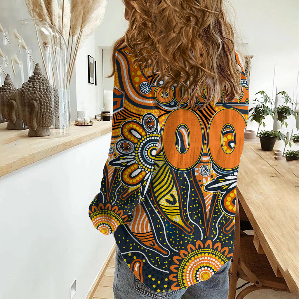 Personalised Giants NAIDOC Week 2024 Women Casual Shirt Aussie Aboriginal Art - Vibe Hoodie Shop