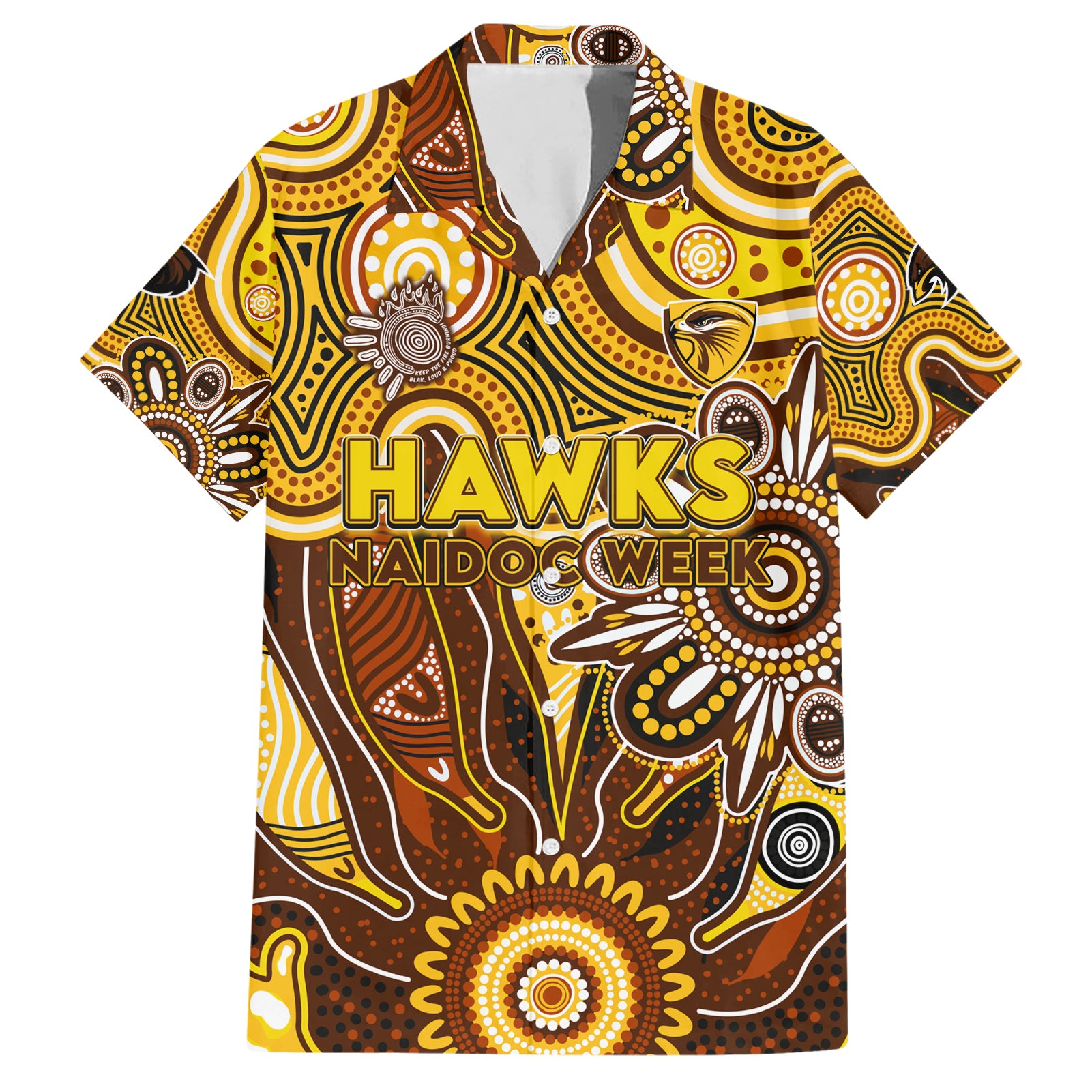 Personalised Hawks NAIDOC Week 2024 Hawaiian Shirt Aussie Aboriginal Art - Vibe Hoodie Shop