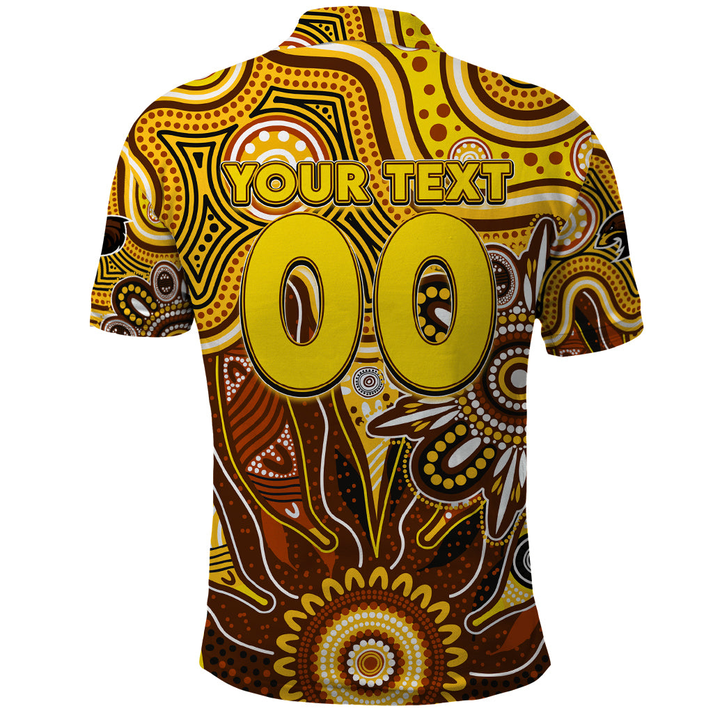 Personalised Hawks NAIDOC Week 2024 Polo Shirt Aussie Aboriginal Art - Vibe Hoodie Shop