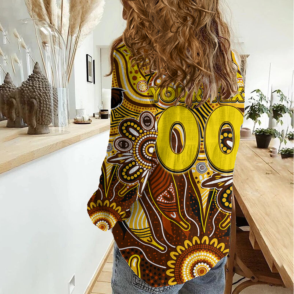 Personalised Hawks NAIDOC Week 2024 Women Casual Shirt Aussie Aboriginal Art - Vibe Hoodie Shop