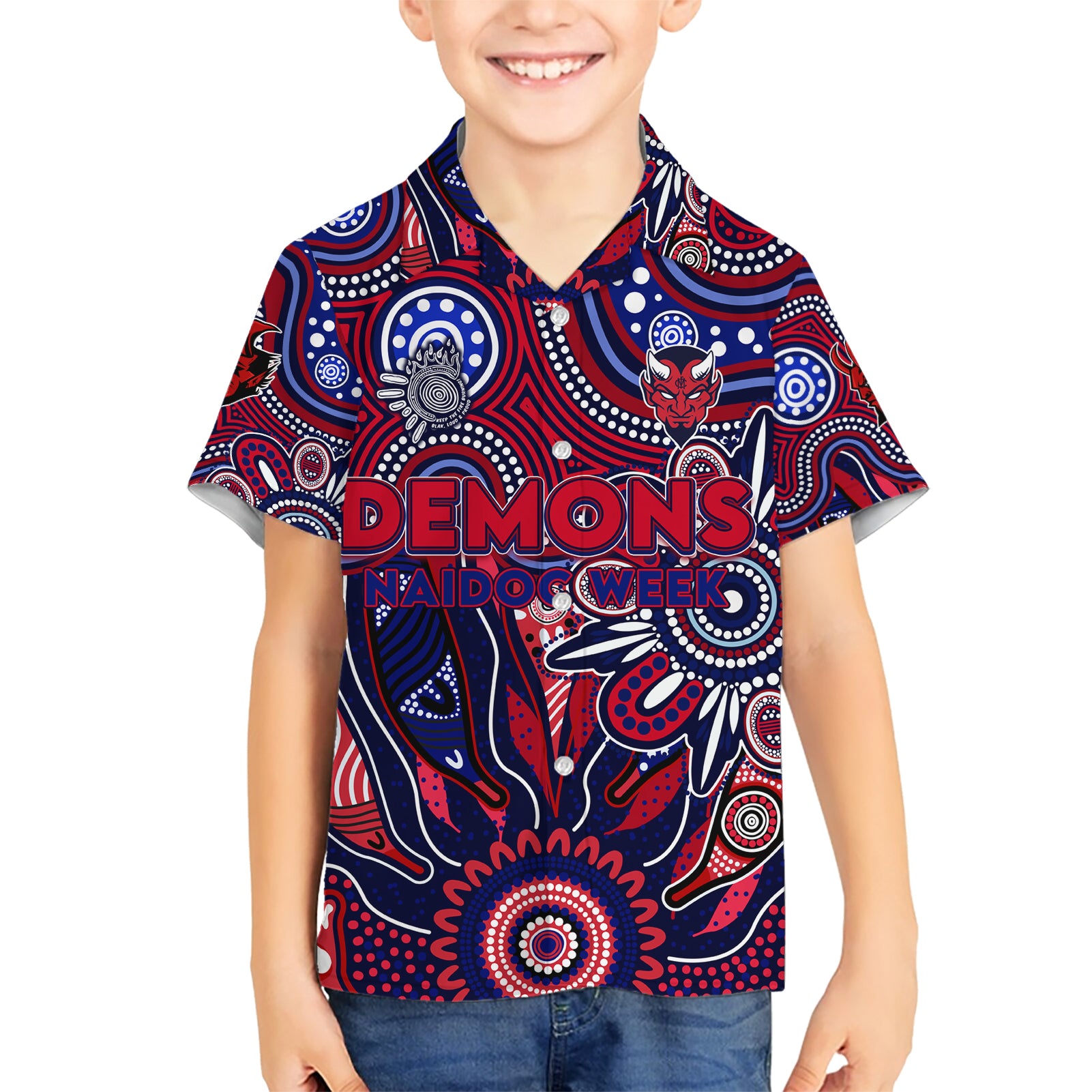 Personalised Demons NAIDOC Week 2024 Hawaiian Shirt Aussie Aboriginal Art - Vibe Hoodie Shop