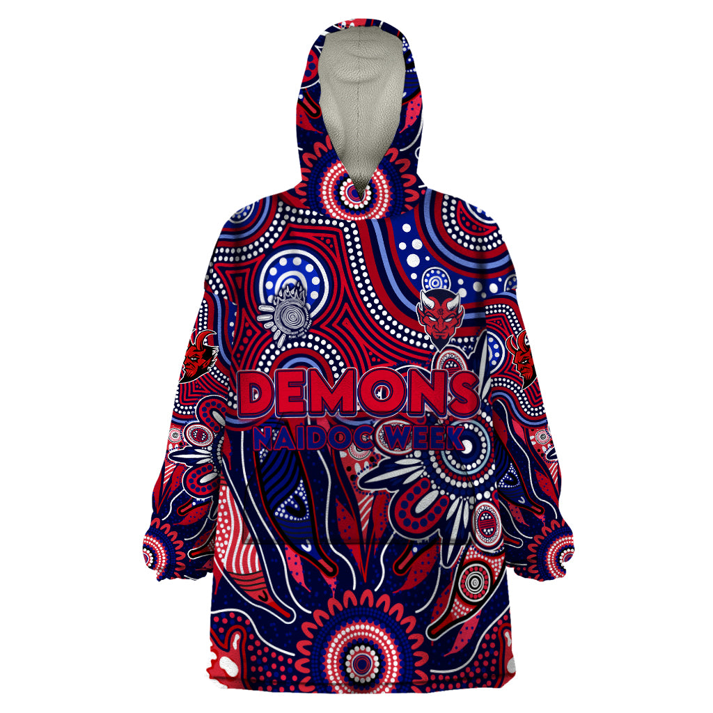 Personalised Demons NAIDOC Week 2024 Wearable Blanket Hoodie Aussie Aboriginal Art - Vibe Hoodie Shop